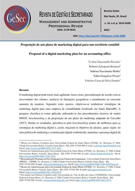 Pdf Proposi O De Um Plano De Marketing Digital Para Um Escrit Rio