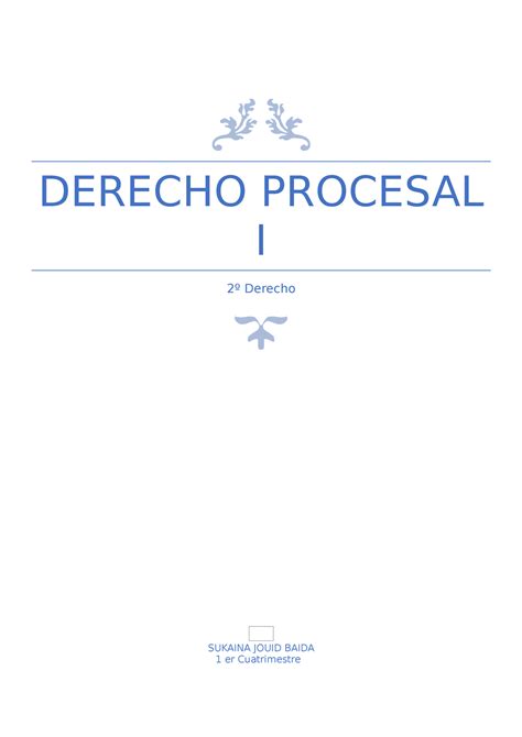 Tema Concepto Y Fuentes Del Derecho Procesal Derecho Procesal I