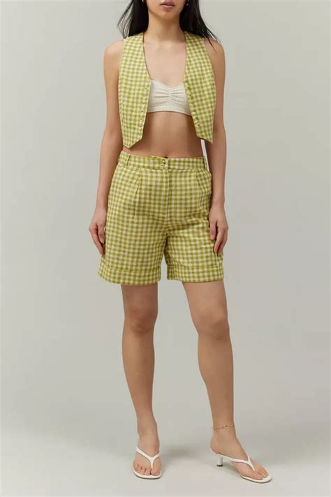 Bdg Brian Gingham Vest And Short Set Urban Outfitters Canada