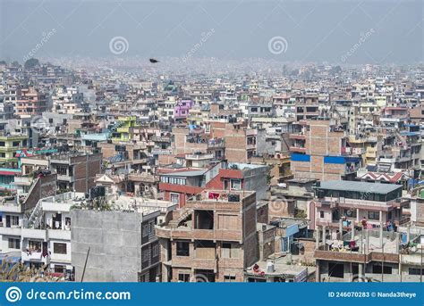 Panoramic Top View Of Katmandu City Capital Of Nepal Stock Image