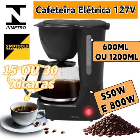Cafeteira Para 30 Xicaras - Cafeteira Eletrica 127V Preta 15 Ou 30 Xícaras Café 600ml ou 1200ml ...