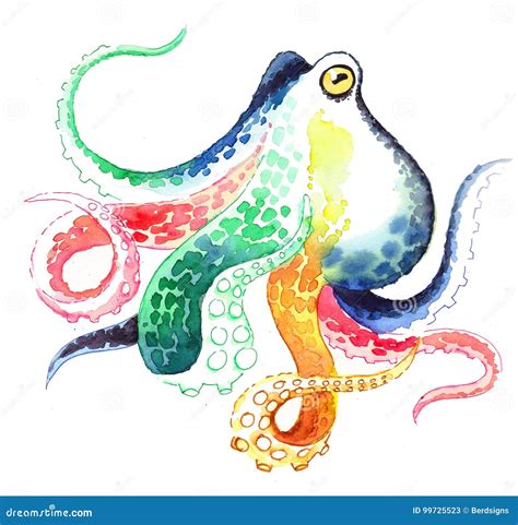Rainbow Octopus Stock Illustration Illustration Of Life 99725523