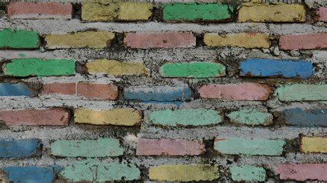 Color Brick Wall Multi Colored Masonry Rainbow Background