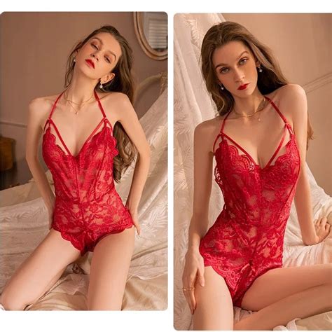 Jual Ready Stock Lingerie Sexy Wanita Open Crotch Baju Tidur Bertali