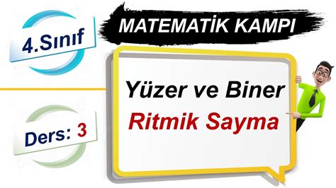 S N F Matematik Ders Y Zer Ve Biner Ritmik Sayma Youtube