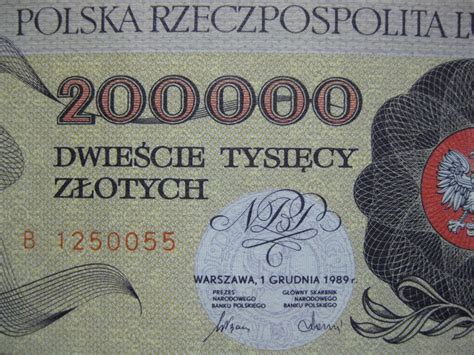 BANKNOT PRL 200000 ZŁ SER B 1989 R UNC LICYTACJA 1 12762288544