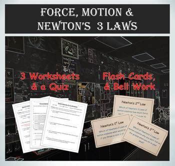 Force And Motion Newton S 3 Laws Of Motion Flash Cards More