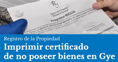 Certificado De No Poseer Vivienda En La Ciudad De Guayaquil