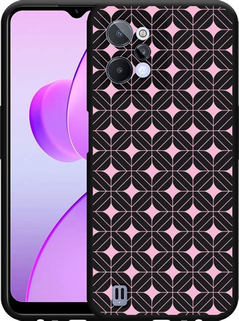 Realme C Hoesje Zwart Geometrisch Pink Designed By Cazy Bol