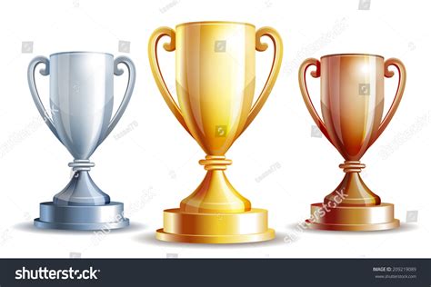 Vector Gold Silver And Bronze Winners Cup Vector Illustration