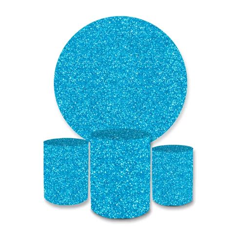 Trio Capa Cilindros Veste Fácil Capa Painel Redondo Glitter Azul