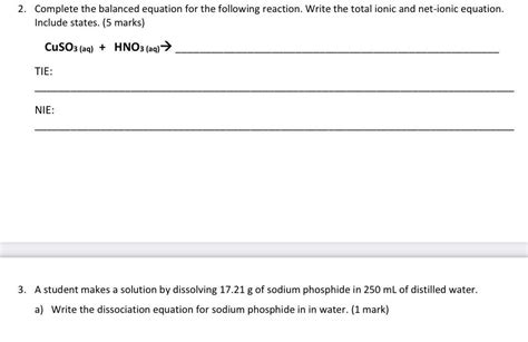 [answered] 2 Complete The Balanced Equation For The Following Reaction Kunduz