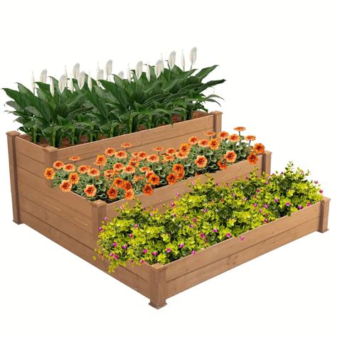 3 Tier 48 X 48 X 22in Raised Garden Bed Horticulture Outdoor Elevated