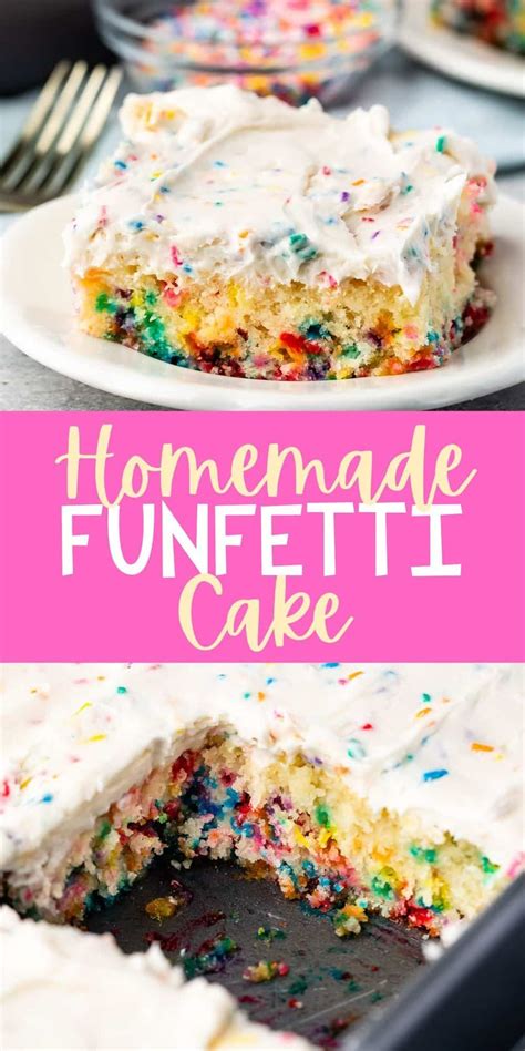 Homemade Funfetti Cake Recipe With Buttercream And Sprinkles