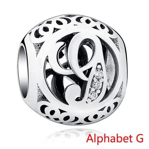 Pandora Style Sterling Silver Jewelry Crystal Alphabet A Z Letter