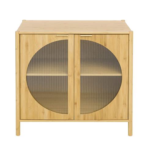 Tileon Bamboo Door Cabinet Buffet Sideboard Storage Cabinet Buffet