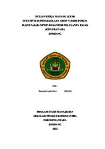 Laporan Kuliah Kerja Magang Kkm Efektivitas Pengelolaan Arsip Nomor