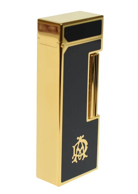 Dunhill Rollagas Lighter Black Lacquer Gold Plated Frame