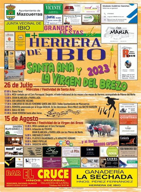 Grandes Fiestas de Herrera de Ibio 2023 Miplanhoy qué hacer hoy en