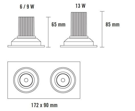 INOX S Spot retangular Spot LED retangular de alumínio By Nexia