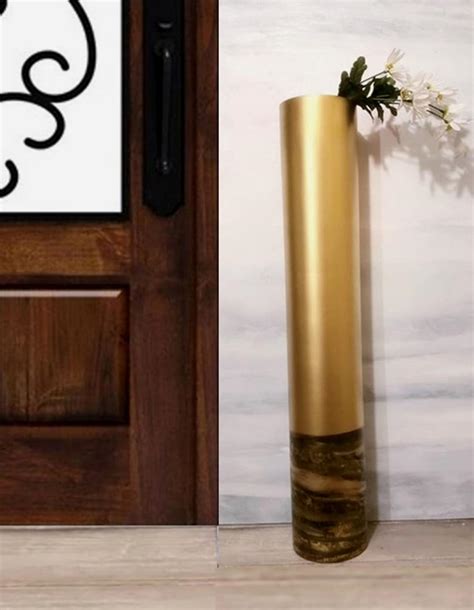 Tall Floor Vase Gold Floor Vase Feet Tall Gold Vase Tall Etsy