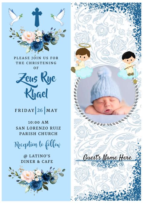 Plantilla De Baptism Christening Invitation Card Postermywall