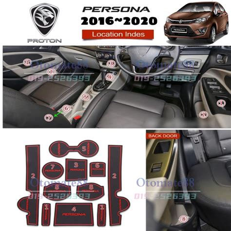 Ready Stock New Proton Interior Slot Mat Storage Tank X Iriz Saga