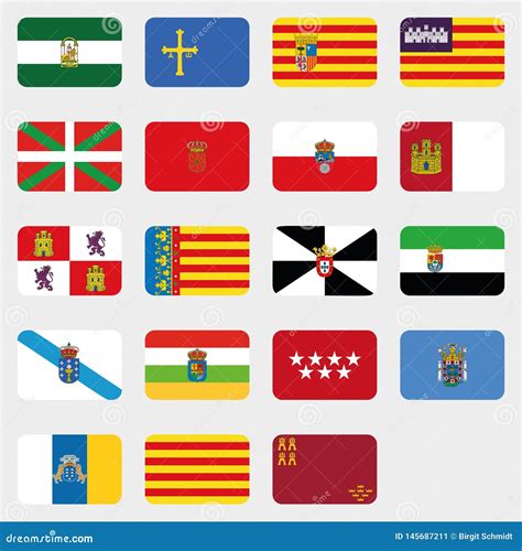 Sistema De La Bandera De Todos Los Provices Espa Oles Colecci N Del