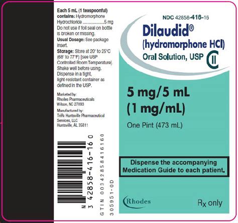 Dailymed Dilaudid Hydromorphone Hydrochloride Tablet Dilaudid