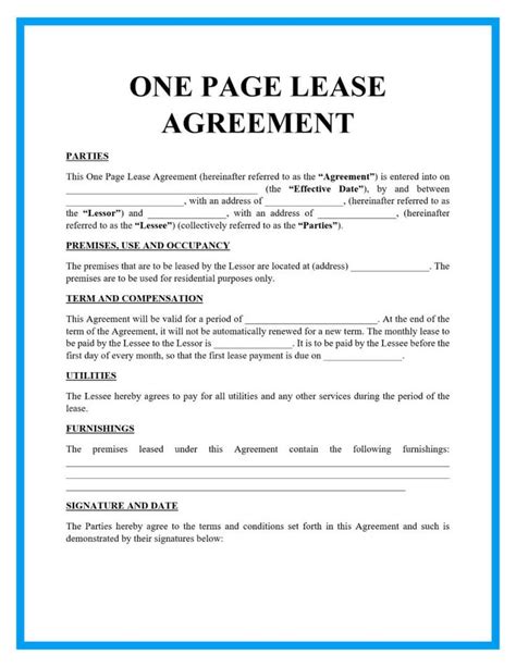 Basic Lease Agreement Template