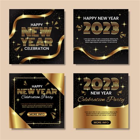 Happy New Year Social Media Post Template 13157040 Vector Art At Vecteezy