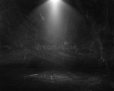 3D Grunge Room Interior With Spotlight Shining Down Stock Illustration