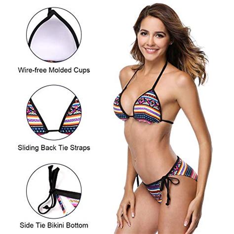 CharmLeaks Womens String Bikini Swimsuit Halter 2 Piece Swimwear