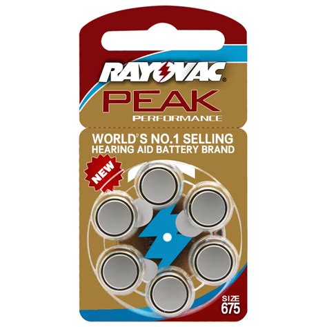 Rayovac peak pilha auditiva 60 peças para aparelho auditivo célula de