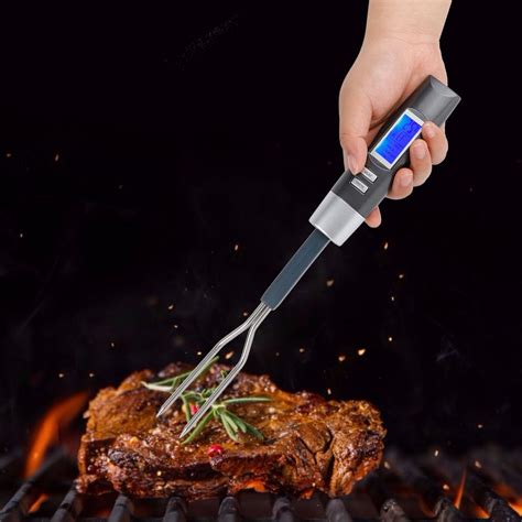 Ccdes Digital Bbq Meat Thermometer Fork Grill Fork With Lcd Disply