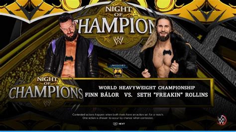 World Heavyweight Champion Seth Rollins Vs Finn Balor At Night Of