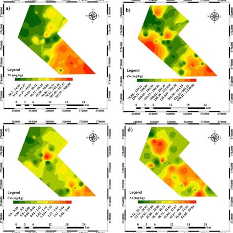 Spatial Distribution Maps Of The Trace Elements Pb A Zn B Cd C Download Scientific