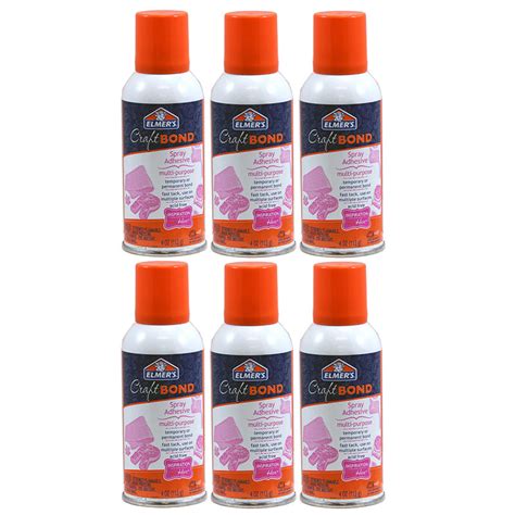 Elmers® Craft Bond Multi Purpose Spray Adhesive 4 Oz Pack Of 6