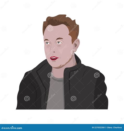 A Vector Illustration Of Elon Musk On White Background Editorial Image