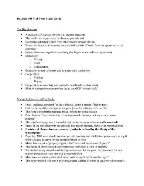 Mid Term Study Guide Summary Why Business Business Mid Term