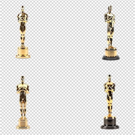 A Set Of Magnificent Oscar Isolated On Transparent Background Premium