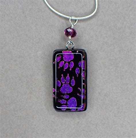 Fused Glass Pendant Animal Print Dichroic Glass Adorable Etsy