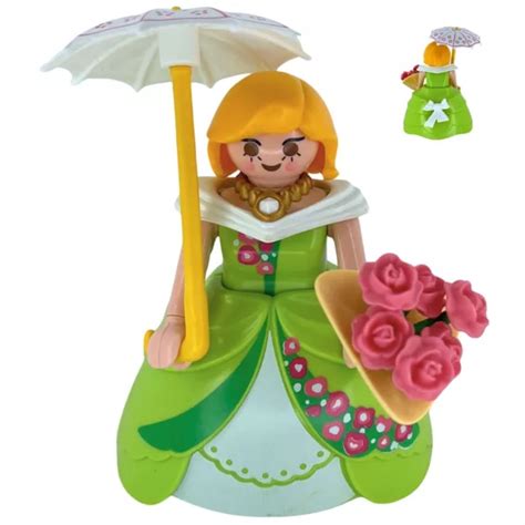 FIGURINE PLAYMOBIL FEMME Avec Robe Verte Et Parapluie EUR 5 99