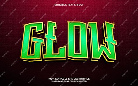 Premium Vector Glow 3d Editable Text Effect