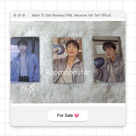 Jual Baca Deskripsi Photocard Wonwoo FML Weverse Version Set Official