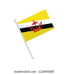 Brunei Darussalam Flag Cartoon Vector Illustration Stock Vector