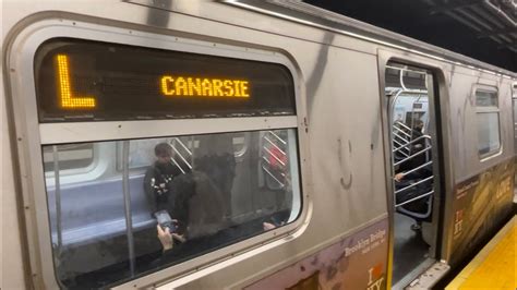 Nyc Subway Canarsie Bound R L Train St Avenue Youtube