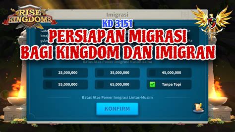 PERSIAPAN MIGRASI KVK 2 KVK 3 BAGI KINGDOM DAN IMIGRAN YouTube