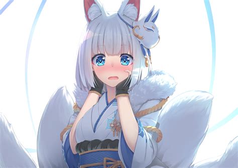 Kaga Azur Lane Fan Art Three Fox Girls Akagi Amagi And Kaga In Chinese