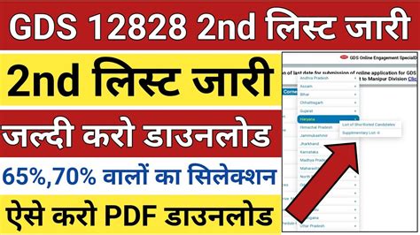 Gds Result Gds Nd Merit List Kaise Dekhe Gds Cut